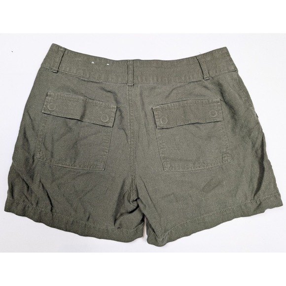 Apt. 9 Modern Army Green Linen Rayon Blend Shorts Women's Size 4 - Picture 2 of 4